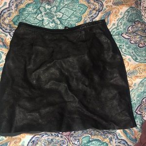 Leather mini skirt